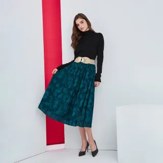 【HONOR 山形屋】花朵漸層垂墜長裙-綠/黑(MOMO獨家限定)