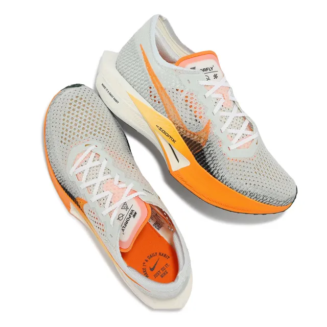 【NIKE 耐吉】競速跑鞋 ZoomX Vaporfly Next% 3 男鞋 白 橘 碳板 運動鞋(FV3633-081)