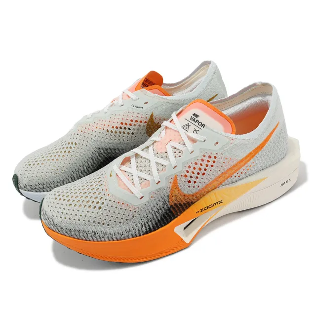 【NIKE 耐吉】競速跑鞋 ZoomX Vaporfly Next% 3 男鞋 白 橘 碳板 運動鞋(FV3633-081)