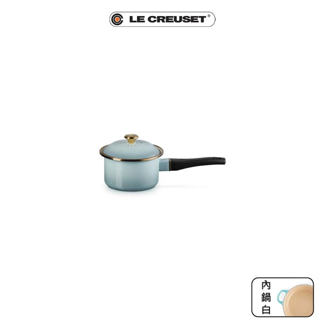 Le CreusetLe Creuset 琺瑯醬汁鍋14cm(海洋之花-金頭)