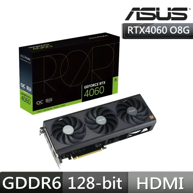 【ASUS 華碩】ProArt GeForce RTX 4060 OC 超頻版 8GB GDDR6 顯示卡
