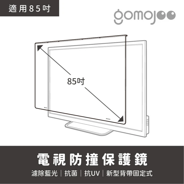 gomojoo 85吋電視防撞保護鏡(背帶固定式 減少藍光 