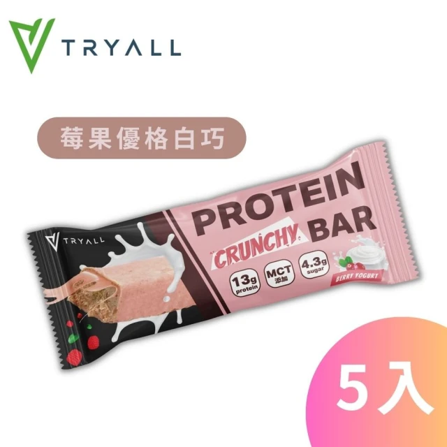 【TRYALL】蛋白酥脆棒-莓果優格白巧克力 5入