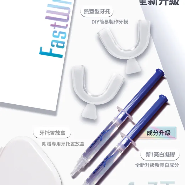 【FastWhite 齒速白】全新升級版 3步驟牙齒亮白系統+牙齒亮白慕斯(非牙齒美白貼片)