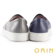 【ORIN】紋布拼接牛皮休閒鞋(灰色)