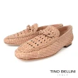 【TINO BELLINI 貝里尼】西班牙進口羊皮編織樂福鞋FZLV007(裸膚)