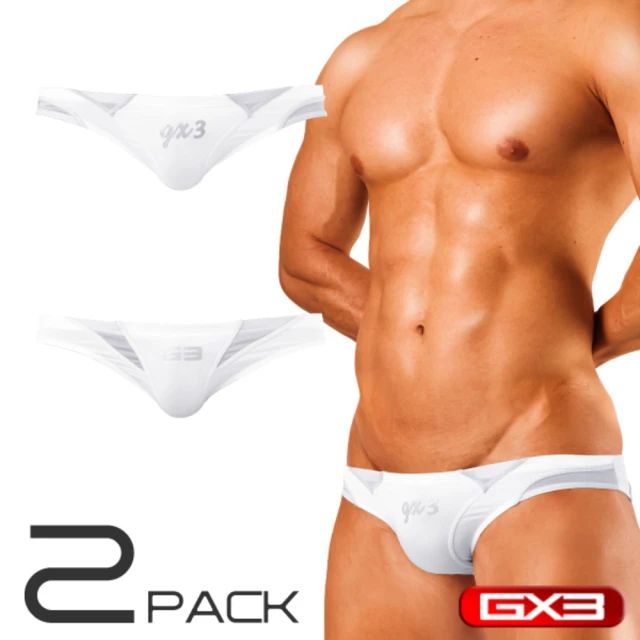 【GX3】日本 SPLASH 親膚白色比基尼三角褲 競速泳褲風運動透明內褲 裸露感 野裸 2入  K1699