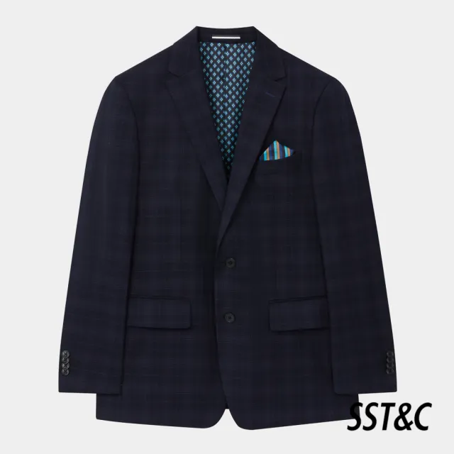 【SST&C 新品上市】藏青格紋修身版西裝外套0112310006