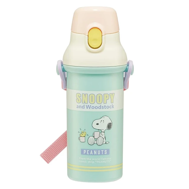 Skater SNOOPY 史努比 兒童用按押開蓋水壺 480ml 鮮豔(餐具雜貨)