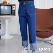 【gozo】可反折大口袋牛仔男友褲(兩色)
