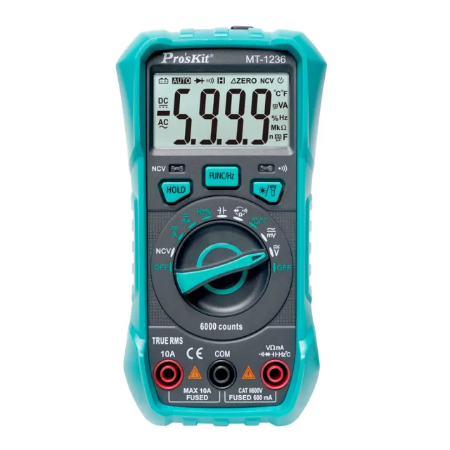 【ProsKit寶工】3又5/6自動量程真有效值數位電錶(MT-1236)