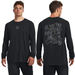 【UNDER ARMOUR】UA官方直營 男 OUTDOOR GRID LOGO 長袖T-Shirt_1380338-001(黑色)