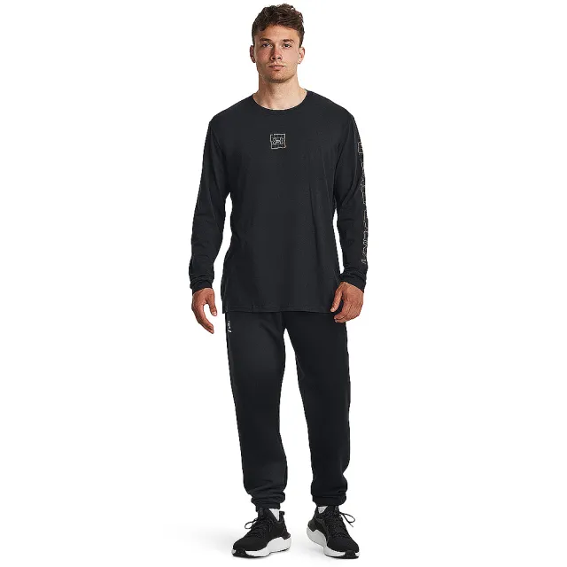 【UNDER ARMOUR】UA 男 OUTDOOR GRID LOGO 長袖T-Shirt_1380338-001(黑色)