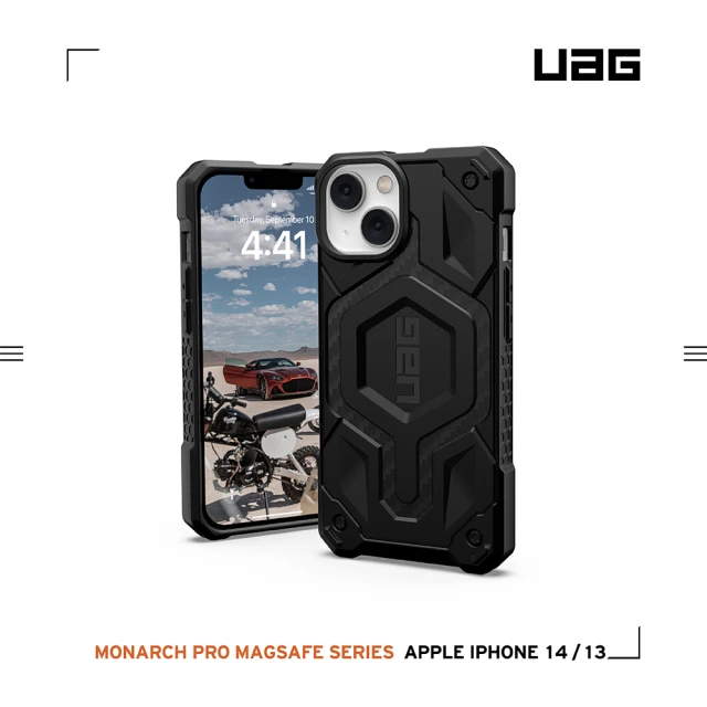 【UAG】iPhone 13/14 MagSafe 頂級版耐衝擊保護殼-碳黑(UAG)