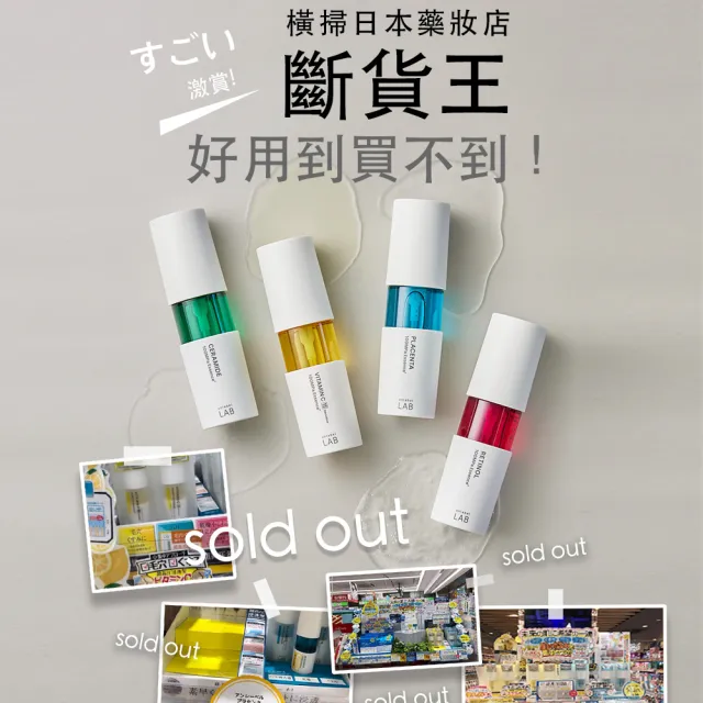 【unlabelLAB安博士】全方位速效美容液超值4件組(維他命VC 50ml+神經醯胺50ml+A醇50ml+胎盤素50ml)