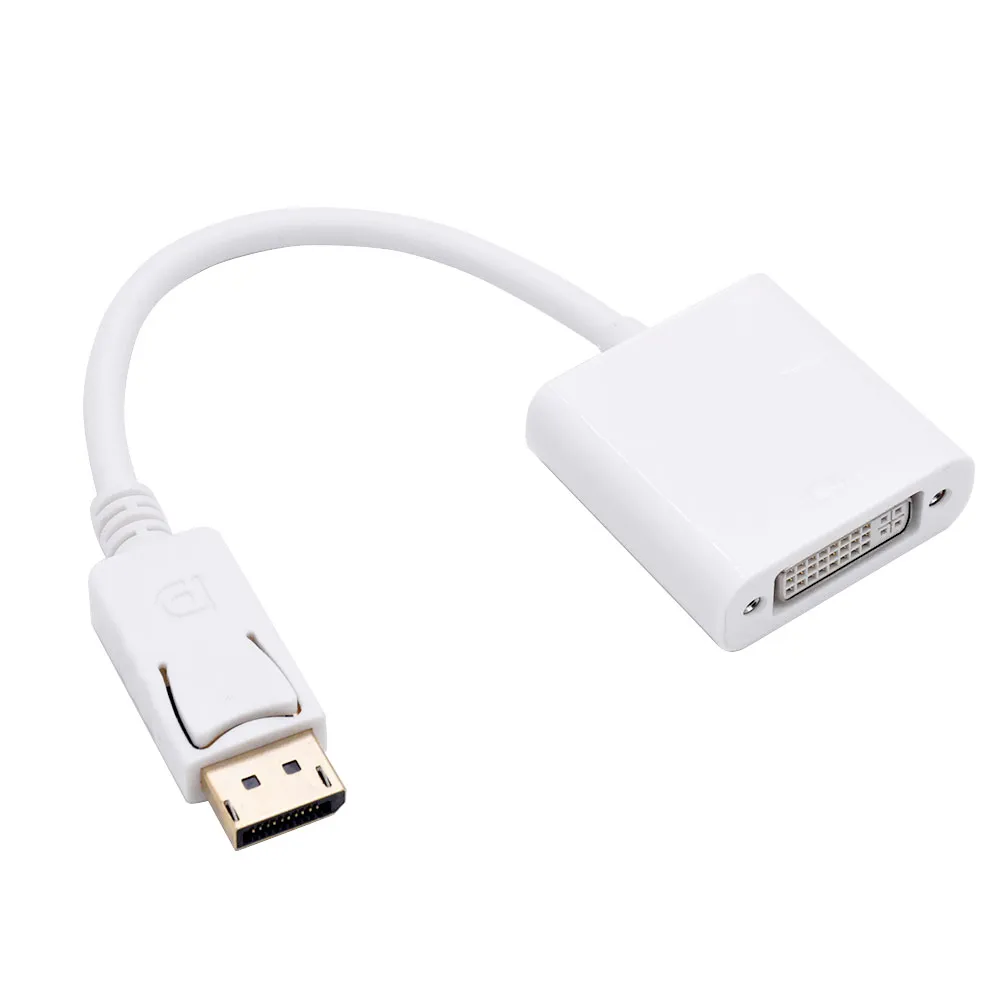 【LineQ】DisplayPort轉DVI 24+5 公對母 15cm轉接線-白色
