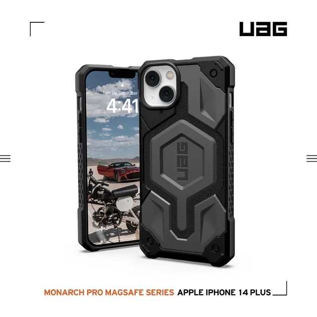 【UAG】iPhone 14 Plus MagSafe 頂級版耐衝擊保護殼-灰(UAG)