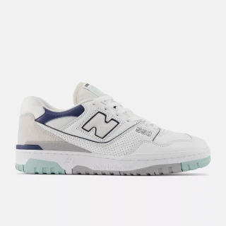 【NEW BALANCE】NB 550 復古運動鞋 休閒鞋 板鞋 籃球鞋型  男鞋 女鞋 白藍灰(BB550WCA-D)