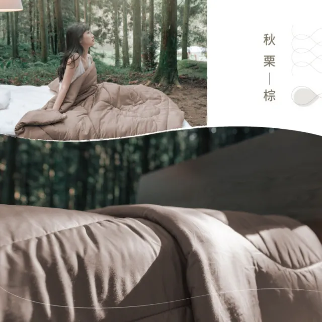【LoveFu】月眠枕基本款 + 森呼吸永衡被-秋栗棕x加大雙人8尺(MOMO獨家組合)