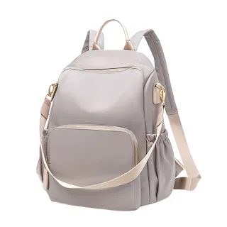 【DF Queenin】 日系牛津休閒通勤旅行雙肩防盜後背包-共2色(大)