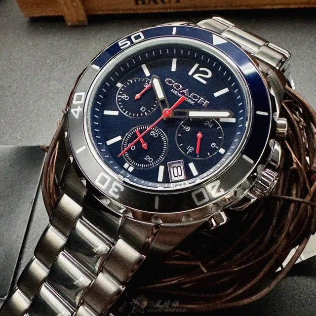 【COACH】COACH手錶型號CH00180(寶藍色錶面銀錶殼銀色精鋼錶帶款)