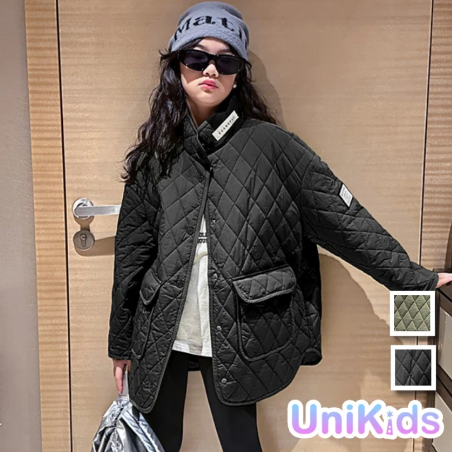 UniKids 中大童裝加厚長袖外套 夾棉保暖連帽棒球服夾克