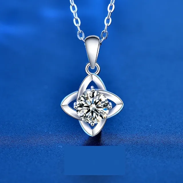 【巴黎精品】極速出貨 莫桑鑽石項鍊飾品配件925純銀項鍊(1克拉鑽石項鏈莫桑鑽項鍊p1as102)