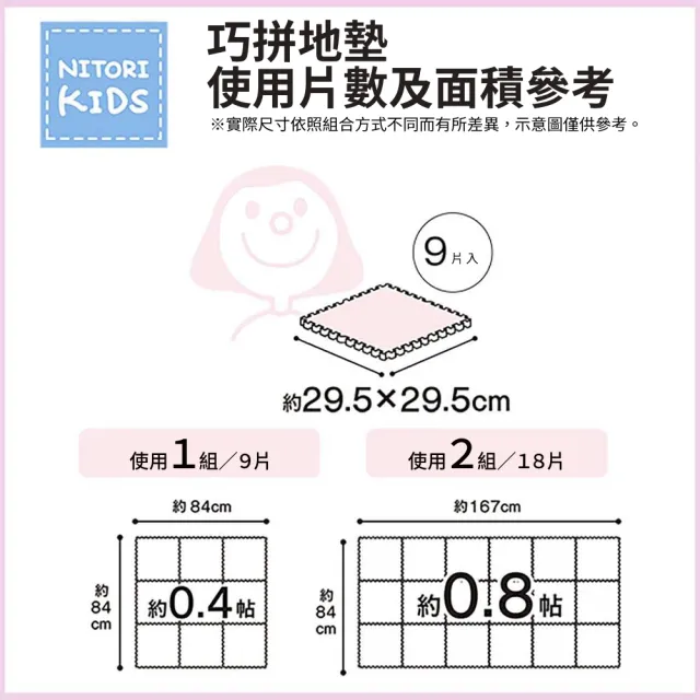 【NITORI 宜得利家居】巧拼地墊 N 9片裝 GY VT01-J(巧拼地墊 巧拼 地墊)