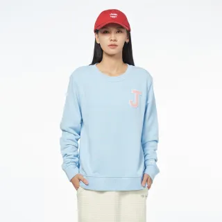 【JEEP】女裝 品牌LOGO立體貼布繡大學T(淺藍)