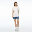 【JEEP】女裝 簡約修身LOGO刺繡短袖T恤(白色)