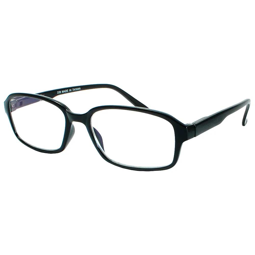【KEL MODE】台灣製造 濾藍光彈性鏡腳-中性款老花眼鏡(#339黑方框)