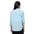【JEEP】女裝  多元口袋條紋長袖襯衫(藍)