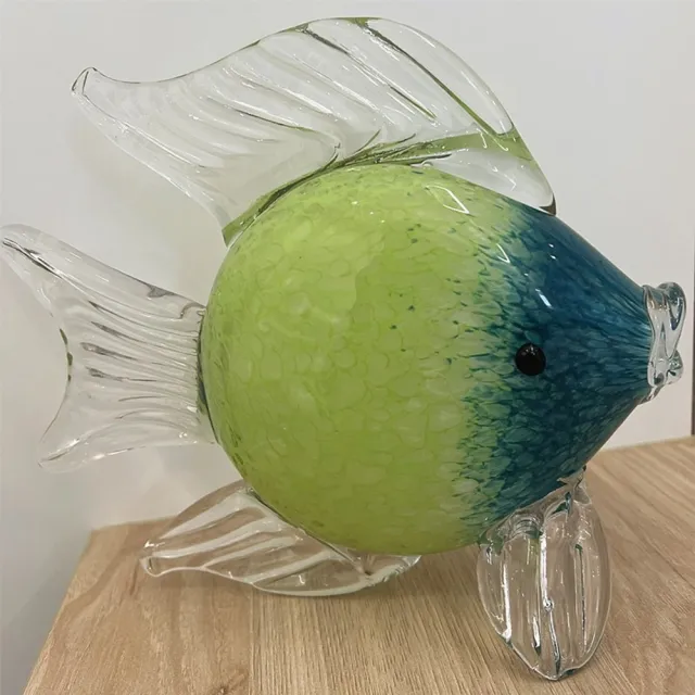 【JEN】玻璃親嘴魚擺飾琉璃手工藝裝飾品(綠色)