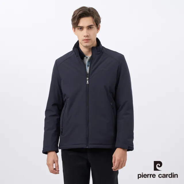 【pierre cardin 皮爾卡登】男款 都會休閒立領鋪棉夾克外套-深藍色(5235766-38)