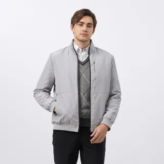 【pierre cardin 皮爾卡登】男款 都會休閒立領鋪棉夾克外套-淺灰色(5235765-95)