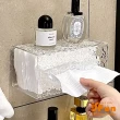 【iSFun】透明石紋＊壁掛防水置物面紙收納盒(長款)