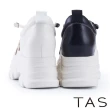 【TAS】真皮內增高免綁帶厚底休閒鞋(米白)