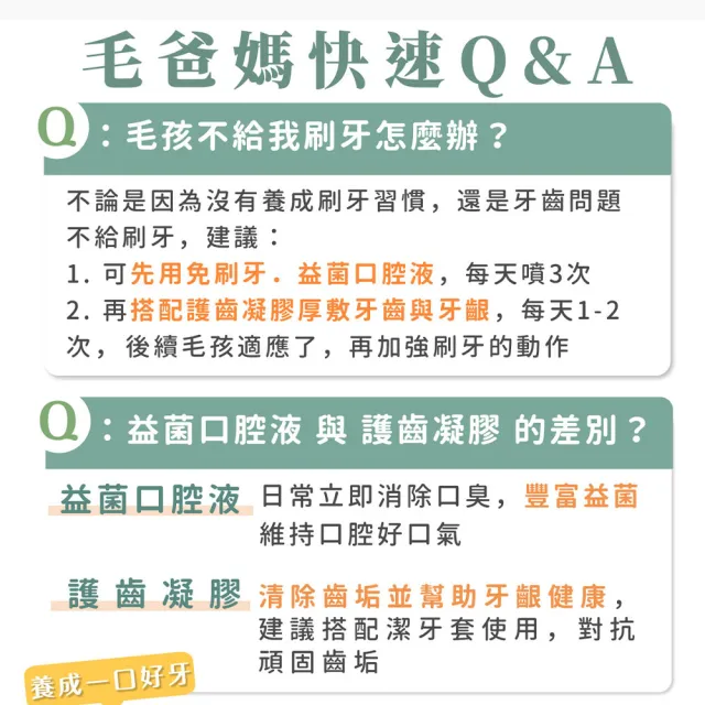 【GOODMO 歸毛家族】全方位牙周修護組合 齒留香噴液 護齒凝膠 潔牙套(貓狗刷牙/口腔清潔/去口臭/牙垢)