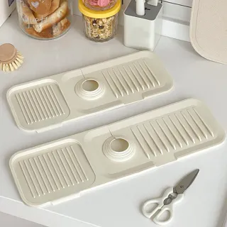【E.dot】洗手台傾斜瀝水矽膠墊/水槽墊/水龍頭墊(特大號)
