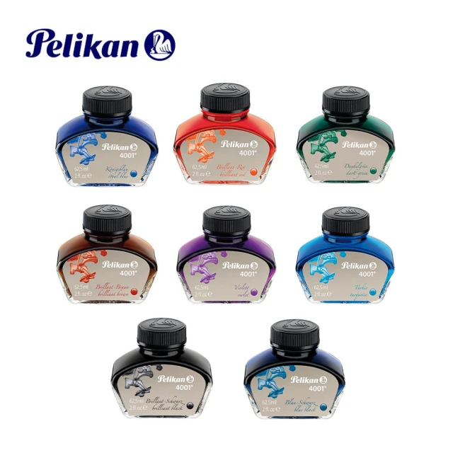 Pelikan 百利金 墨水 4001 62.5ml(寶藍/亮紅/綠/亮棕/紫/藍綠)