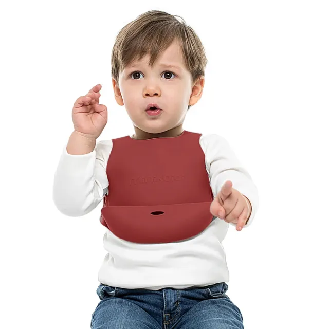 【minikoioi】土耳其製 X型立體矽膠圍兜 多色可選(彌月禮 副食品 兒童學習餐具)