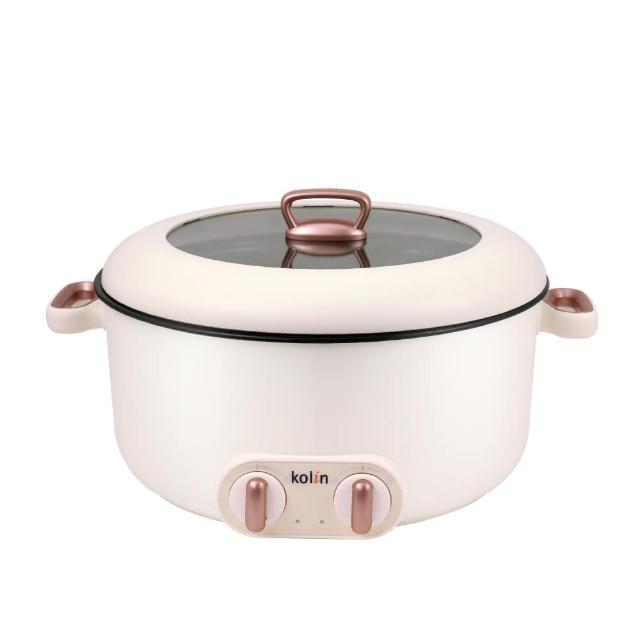  KOLIN 歌林 KHL-UD501E 電火鍋適合5人家庭使用，容量大不佔空間，尺寸僅384(W)×328(D)×206(H)mm，重量輕盈2.45kg。內鍋採用不粘塗層合金材質，易清潔耐用，附鍋蓋與分離式電源線，電壓110V/60Hz，功率1300~1400W快速加熱。中國製造，BSMI許可R39344，保固1年。多色系選擇，完美適合煮火鍋、煮湯或煎炒，安全便捷的家用廚具首選！ 