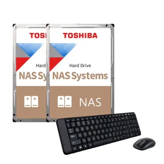 【TOSHIBA 東芝】(2入) 搭無線鍵鼠組★N300系列 4TB 3.5吋 7200轉 NAS內接硬碟(HDWG440AZSTA)