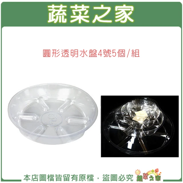 【蔬菜之家】圓形透明水盤4號5個/組(正台灣製品 花盆水盤 塑膠水盤)