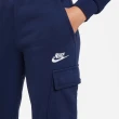 【NIKE 耐吉】長褲 童裝 大童 男女童 運動褲 加绒 K NSW CLUB FLC CRGO PNT LBR 藍 FD3012-410
