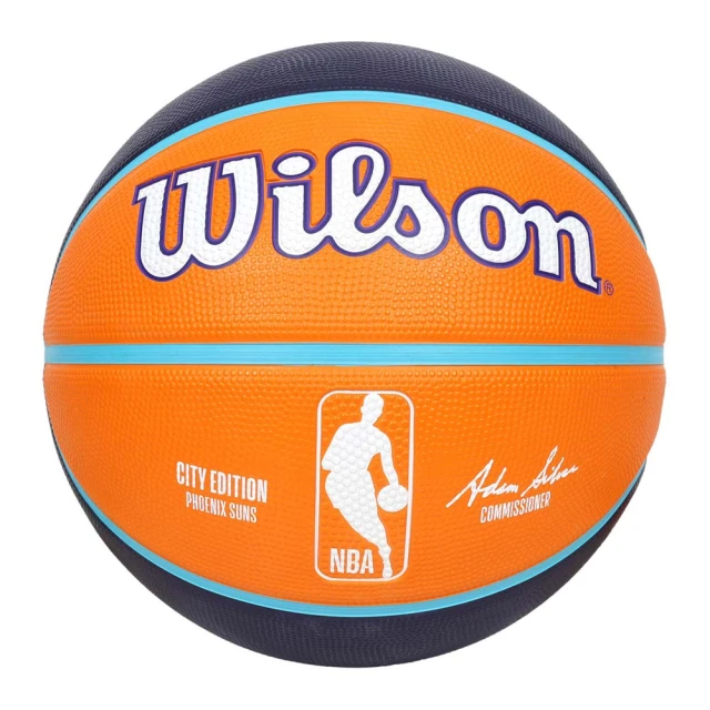 【WILSON】NBA城市系列-太陽-橡膠籃球 7號籃球-訓練 室外 室內 橘丈青白藍(WZ4024224XB7)