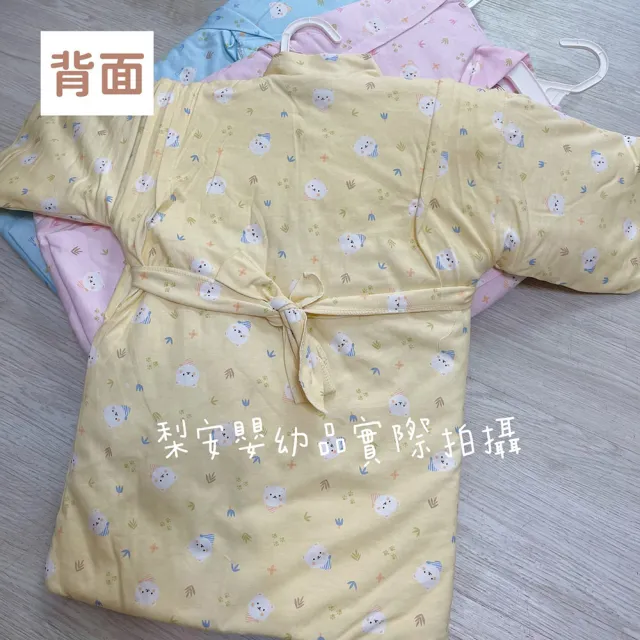 【Lianne baby】台灣製厚厚的小棉襖嬰兒睡袍 保暖綁帶和服睡袍(嬰兒睡袍 保暖外套 居家和服)