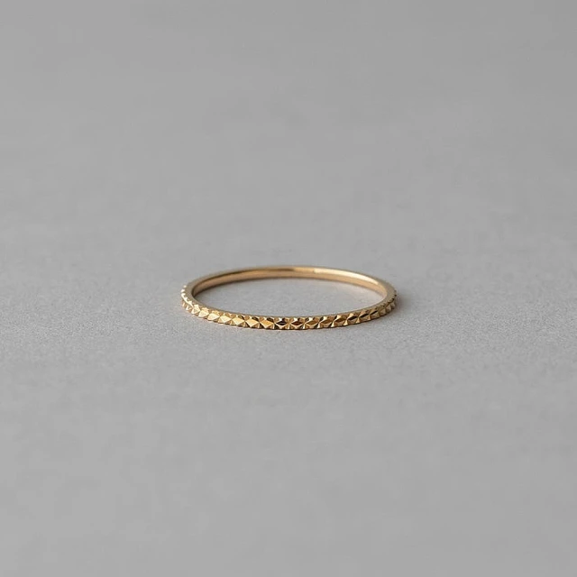 ete K18 經典單鑽包鑲鑽石戒指-0.10ct(金色 玫