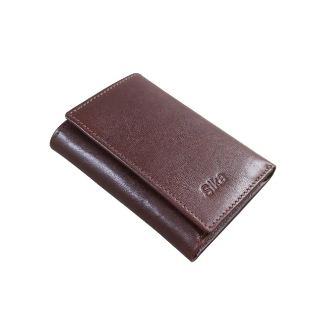 【Sika真皮手工包】雙11 三折短夾(真皮包包/皮夾/A8241-02深咖啡)