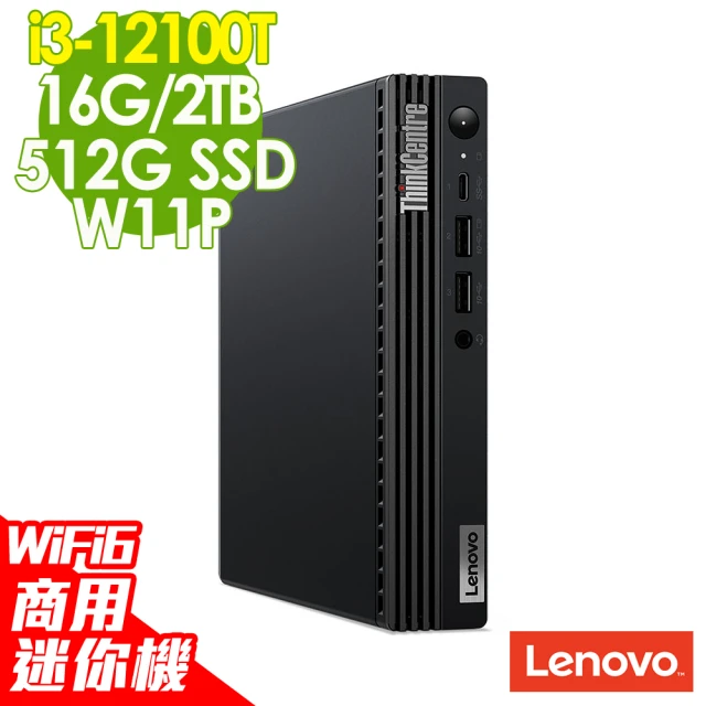 Lenovo i3迷你商用電腦(ThinkCentre M70q/i3-12100T/16G/2TB HDD+512G SSD/WIFI6/W11P)